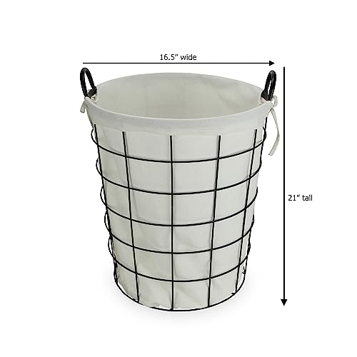 Cheung's 16S005 Lined Metal Wire Basket With Handles, Black #TOP7