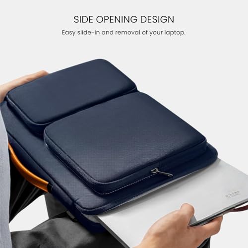 Image of MOCA 360 Protective Laptop Sleeve 15.6 Inch for HP Pavilion Dell Inspiron Lenovo IdeaPad ASUS TUF Acer Aspire MSI Modern Water Resistant Slim Shockproof Laptop Case (Navy Blue)