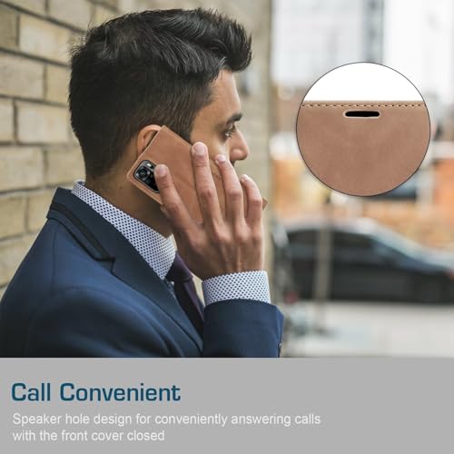 Coque Xiaomi Poco M5S et Redmi Note 10 en cuir brun avec protège-écran - 3