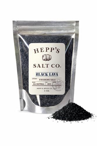 Hepp’s Salt Co. Black Lava Cocktail Rim & Finishing Sea Salt ǀ Premium Hawaiian Black Lava Margarita & Cocktail Rim Salt ǀ Coarse Volcanic Finishing Salt For Food & Entertaining, 3.0 Oz