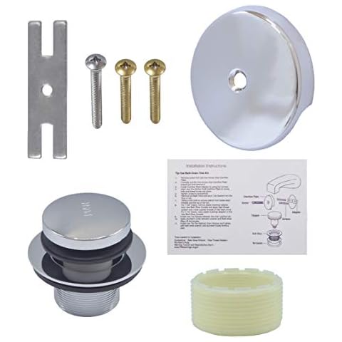 Gold-Hao-the-bathroom Tip-Toe Bath Drain Trim Kit (Chrome) Cover