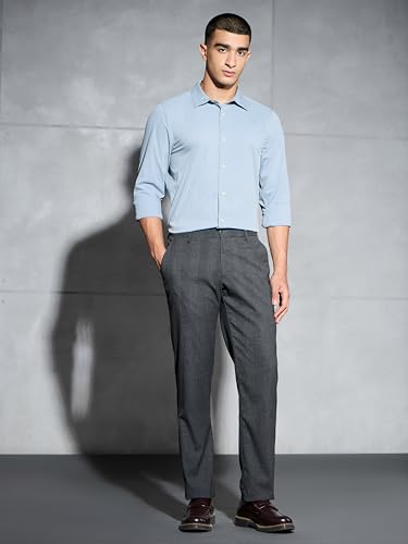Image of TECHNOSPORT Men's Polyester Slim Fit Solid Casual Shirt with Ts Lytra