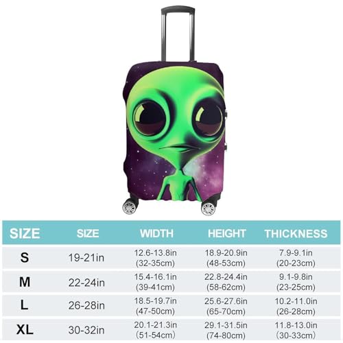 Green Alien Luggage Cover, Washable Elastic Suitcase Cover Protector Fit 18-32 Inch Luggage2