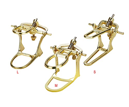 Image of S&Dent TUV CE 5PCS Dental Lab Brass Coated Denture Articulator Medium Size Laboratory Instruments Adjustable Equipment Denture Articulator Zinc Alloy Material