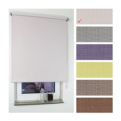 Liedeco Rollo Struktur Verdunkelung, Seitenzugrollo, Länge 175 cm Creme, 122 cm x 175 cm (B x L)