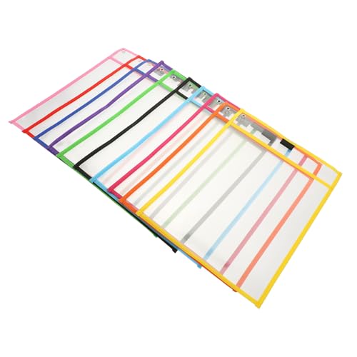 Pochettes effaçables transparentes ULTECHNOVO en PVC pour organisation scolaire et fiches de bureau 10pcs