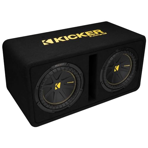 Kicker 50DCWC102 Dual CompC 10-inch Subwoofers in Vented Enclosure, 2-Ohm (Renewed)