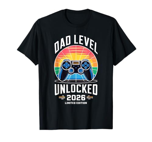 Dad Level Unlocked 2026 Funny Gamer New Dad Ankündigung T-Shirt