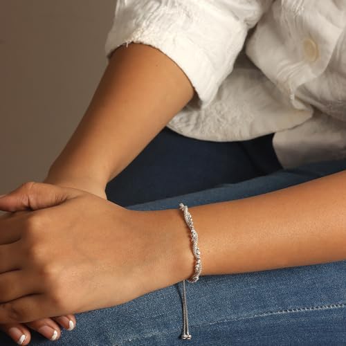 LeCalla 925 Sterling Silver Bracelets for Women | Italian Handmade Adjustable Bolo Link Chain Bracelets | Women's Sliding Bolo Bracelets2