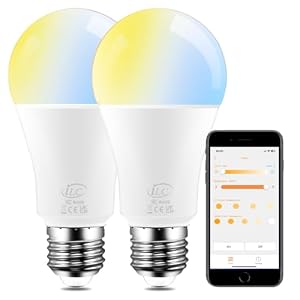 iLC LED Smart Bulbs 12W Work with Alexa(Required Echo Device), E27 Edison Screw 2700K-6000K Turnable (2 Packs)