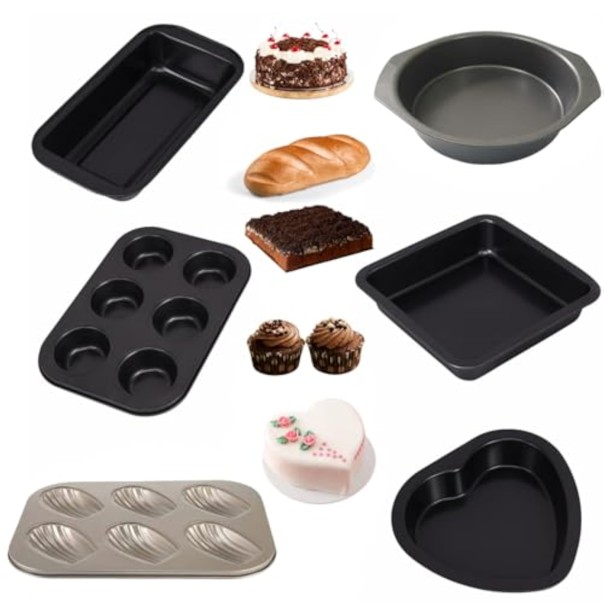 Baking Combo 6 Piece Set, Muffin and Loaf Tins