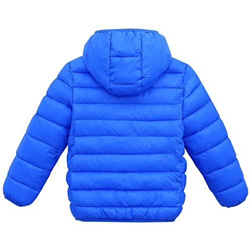 Autumn Winter New Baby Boys Girls Simple Solid Color Fashion Down Jacket Coat Outwear 6-7 Years Blue #TOP4