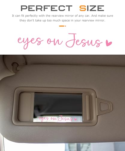 Image of SCUARI 2PCS Car Stickers,Christian Car Decals,Jesus Stickers for Cars,Car Accessories Rearview Mirror Decal,Vinyl Tumbler Affirmation Reminder Faith Religious Sticker,Fit for Most Cars (Pink)