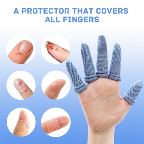 Fingerverband Fingerlinge 30 Stück Dehnbar Fingerschut Fingerpflaster Atmungsaktive Finger Bobs Fingerbandagen für Finger Verstauchungen Garten Arbeit Küche, Blau