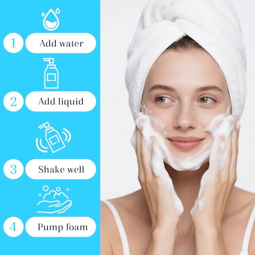 60ml/6oz Travel Foam Pump Bottle Clear Refillable Mini Foam Pump Containers for Face Wash,Skincar, Lash Shampoo & Skincare (6, transparent)4