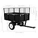 Benicabaly Versatile Tipping Trailer for Lawn Mower, for Easy Transport of Garden Supplies, Sturdy Steel Design, Black
