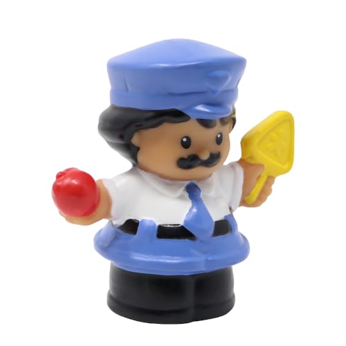 Fisher-Price Replacement Part for Collectible Little People School Bus Playset 77873 - Replacement Bus Driver or Crossing Guard Figure Holding Sign and Apple