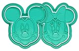 Floki3D Pack de Moldes Cortador y Marcador de Galletas de Minnie y Mickey Mouse (Turquesa)