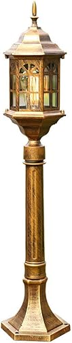 Poste impermeable luz vintage al aire libre lámpara de césped lámpara de columna exterior para jardín patio corredor plantador paisaje ruta parque
