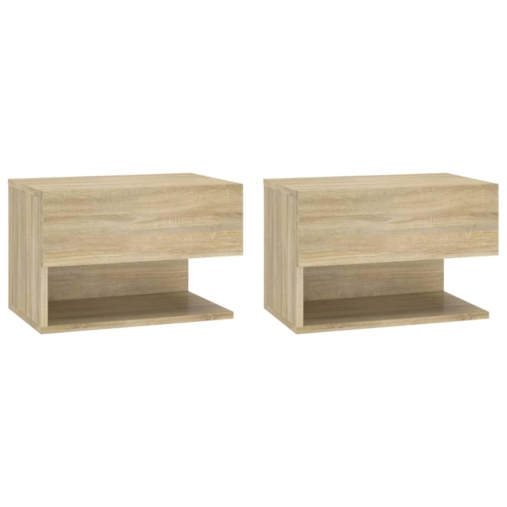 vidaXL Tables de Chevet murales 2 pcs Chêne Sonoma