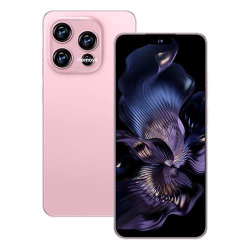 zrchjm 16PM 5G Unlocked Smartphone,12GB+512GB 7000mAh Fully Cell Phone for Android 14, 6.99" HD Screen Unlocked Cell Phone, 68MP+108MP Dual Camera/Dual SIM/Fingerprint (Pink)