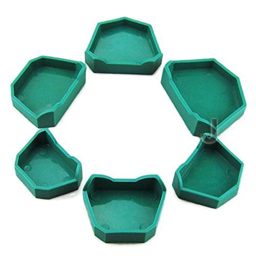 Lab Silicone Plaster Model Former Base Molds Mould S+M+L Size Tray Model Base Set Anself Den~tal Lab Former Base Kit Impression Trays Green Color (6pcs Model Base Set)