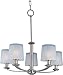 Maxim 21505FTSN Finesse Frosted Glass Chandelier, 5-Light 300 Watts, 24"H x 26"W, Satin Nickel
