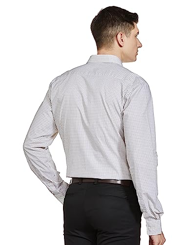 Image of Park Avenue Slim Fit Pure Cotton Checks Pattern Semi Cutaway Collar Formal Shirt