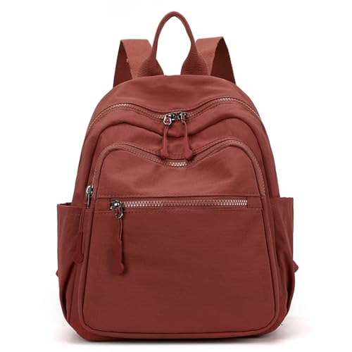 Image of Tanweibago Mini Nylon Women Backpacks,11L Small Ladies backpacks Casual Lightweight Women Shopping Travel Daypack (Y2-Brick Red)