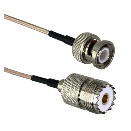 BYDCVTE UHF PL259 オスプラグ & SO239 メスジャック - BNC コネクタ 圧着 RG58 RG316 ケーブル ワイヤ ターミナル ジャンパー ピグテール 6インチ ~ 10M(RG316 SO239 to BNC,10FT (3