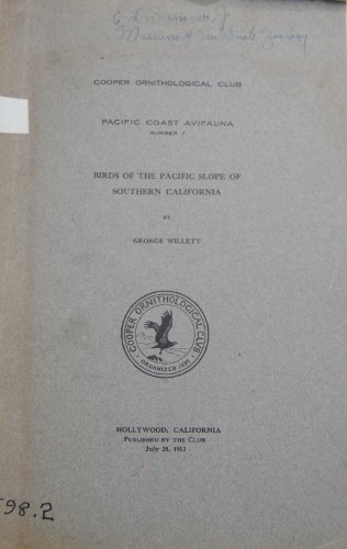 Birds of the Pacific Slope of Southern Californ... B002EO4J48 Book Cover