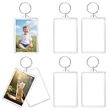 Fampery 6-Pack Photo Keychain -2.75''x 1.97'' Acrylic Clear Keyrings Picture Frame Keychains - Double Sided...