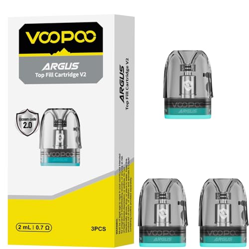 VOOPOO ARGUS Top Fill Cartridge V2 2mL Argus Pod Voopoo Pods PNP X Coils for ArgusP2 ArgusG2 kit 3PCS No Nicotine (0.7 ohm)