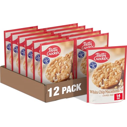 Image of Betty Crocker White Chip Macadamia Nut Cookies, Cookie Baking Mix, 14 oz (Pack of 12)