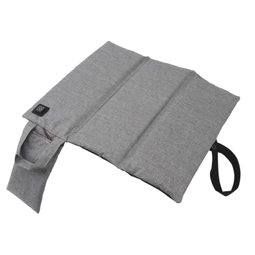 ANKROYU Cojín de asiento plegable con calefacción, tela Oxford, cojín de asiento con calefacción de algodón perlado, almohadilla de asiento con calefacción plegable para acampar y