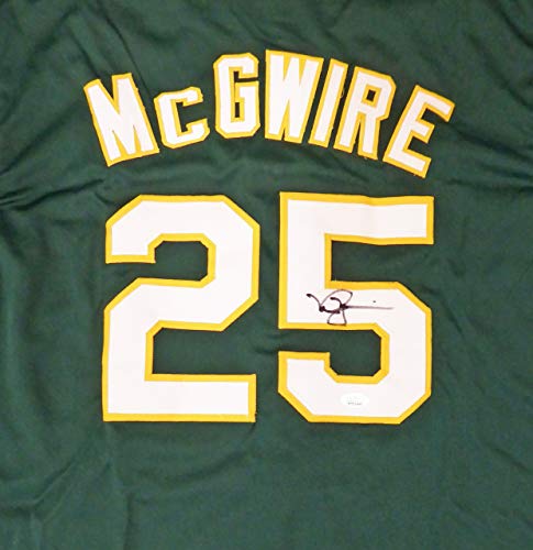 Oakland Athletics Mark McGwire Autographed Green Jersey JSA