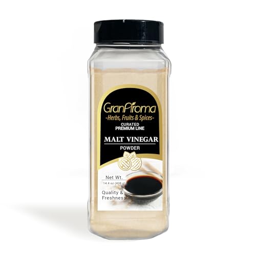 GranAroma Malt Vinegar Powder, 14.4 oz, Tangy Flavor, Chips & Dips, Dissolvable