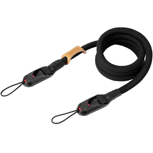 HOTUT Sangle D'appareil Photo à Dégagement Rapide, Courroie de Cou pour Appareil Photo en Nylon, pour DSLR ou sans Miroir-Noir