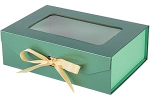 Green, Square, Clear Gift Boxes with Lids from PLINJOY: Perfect for Presenting...