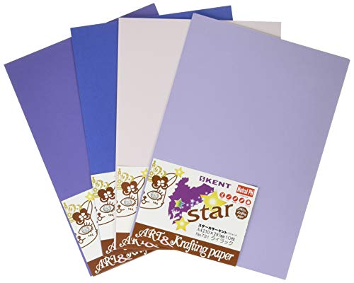 エスケント ケント紙 スターカラー A4 バイオレット系4色 各10枚セット 5030006