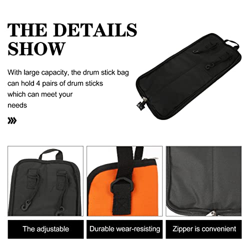 Vaguelly Drum Stick Bag Drumstick Storage Case Hanging Bag Portable Handbag With Handle For Drum Stick Mallets Orange #TOP3