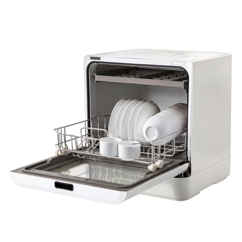 FURLOU Table Top Dishwasher, Portable Intelligent Countertop Dishwashers with Built-In Water Tank, Touch Control, LED Display, Fruit Vegetable Purifier, for Home Kitchen Cooking