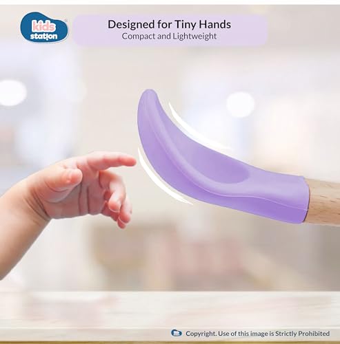 Image of Kids Station Solid 3 Piece BPA-Free Silicone Baby Feeding Set - Baby Bib - Spoon And Bowl - Make Mealtime Fun And Easy For Your Little One - For Infants + Toddlers - Baby Self Feeding Habit - Purple