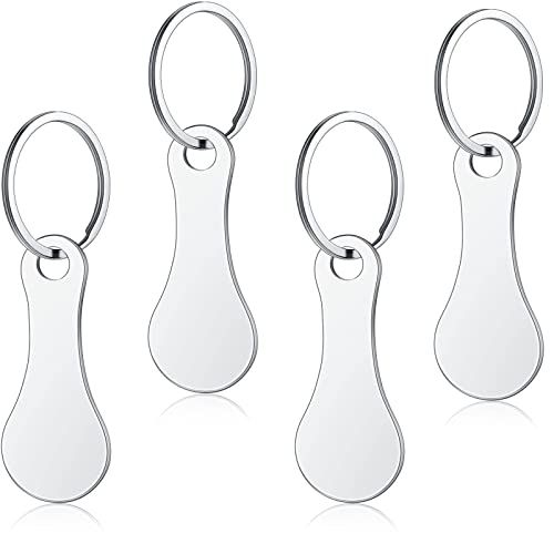 Luvadeyo 4 extracteurs de Caddie en Acier Inoxydable, jeton de Caddie Amovible comme Porte-clés, Fixation de clé de jeton de Caddie