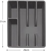 Vista 7 de Cajón de cocina Cajón de cubiertos Soporte de almacenamiento Estante de almacenamiento Bandeja de cubiertos de plástico Organizadores de cubiertos