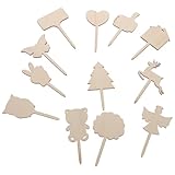 ORFOFE 12 Stück Holz Pflanzenschilder Wetterfest mit Pflanzenkennzeichnung für Blumenbeete und Blumentöpfe Gartenstecker mit Beschreibbarer Oberfläche Dekoration für Innen