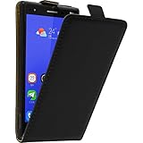 PhoneNatic Kunst-Lederhülle kompatibel mit ZTE Star 2 - Flip-Hülle schwarz + 2 Schutzfolien