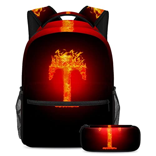 Sac à dos de voyage enfant avec étui à stylo et porte-bouteille imprimé tropical