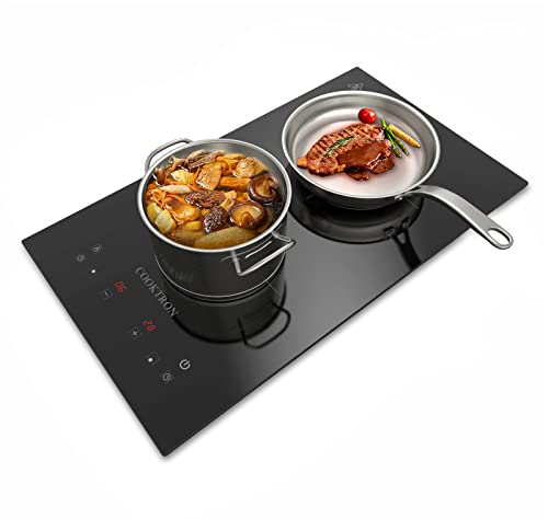 Electric Induction Cooktop,COOKTRON Built-in Electric Stovetop with 10 Power Levels, 3300W,Child Lock, Timer, Touch Control, 2 Burner Induction, Pause Function, 220-240V,Hard Wire(No Plug) Electric Induction Cooktop,COOKTRON Built-in Electric Stovetop with 10 Power Levels, 3300W,Child Lock, Timer, Touch Control, 2 Burner Induction, Pause Function, 220-240V,Hard Wire(No Plug)