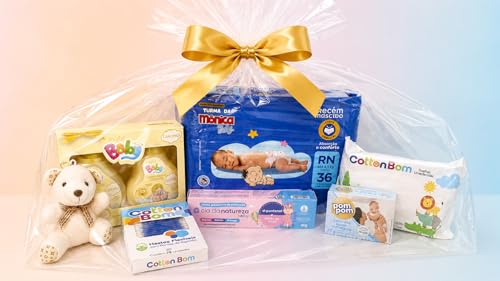 Kit Presente Chá de Bebê Fralda e Lenço Umedecido com Mimo
